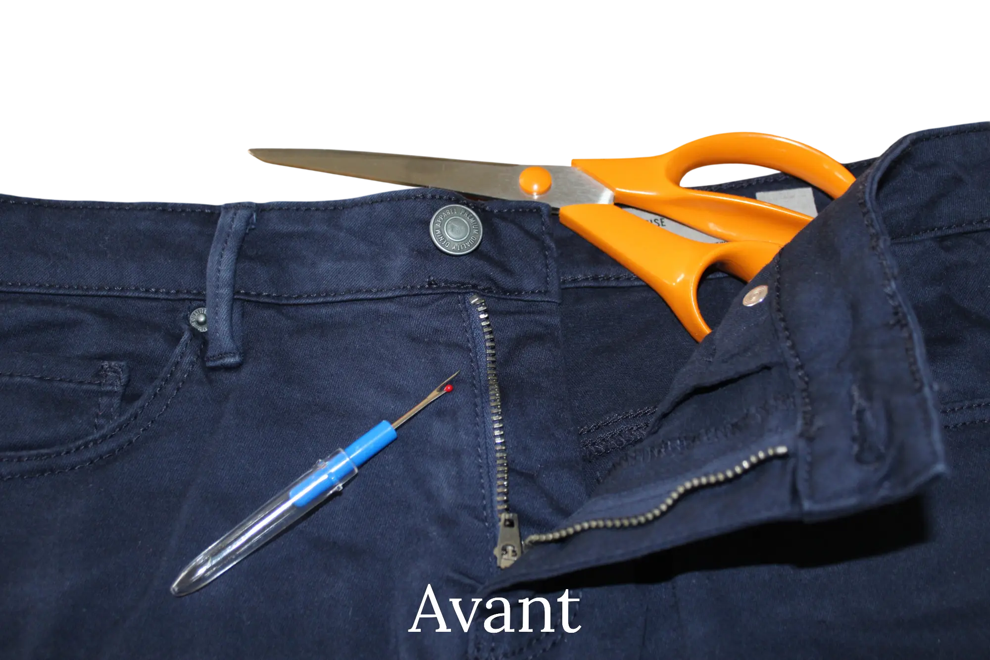 réparation jupe, retrait fermeture éclair et pose d 'aimants