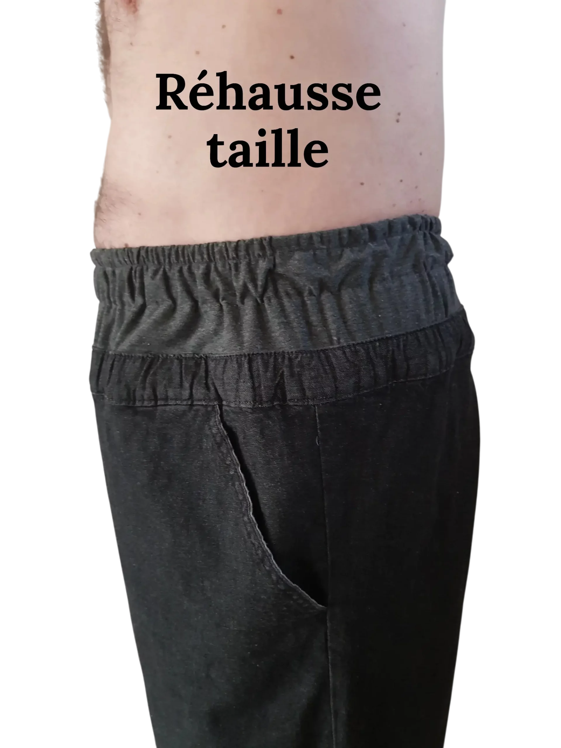 réhausse taille élastique de pantalon, jupe